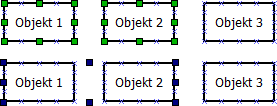 Vor und nach der Gruppierung