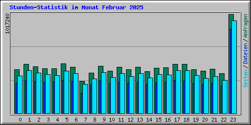 Stunden-Statistik im Monat Februar 2025